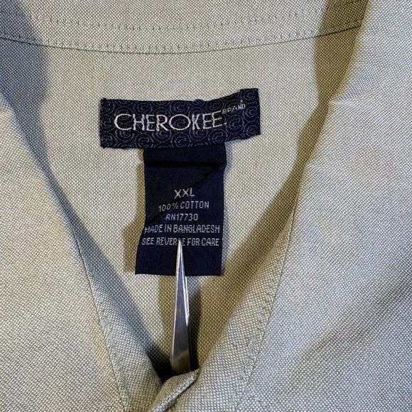 Cherokee Long Sleeve Button Up Shirt Light Green Classic Fit Men's XXL - Picture 3 of 5